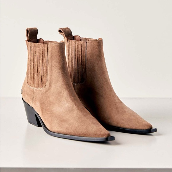 Anine Bing Shoes - Anine Bing Suede Ankle Booties in Light Brown